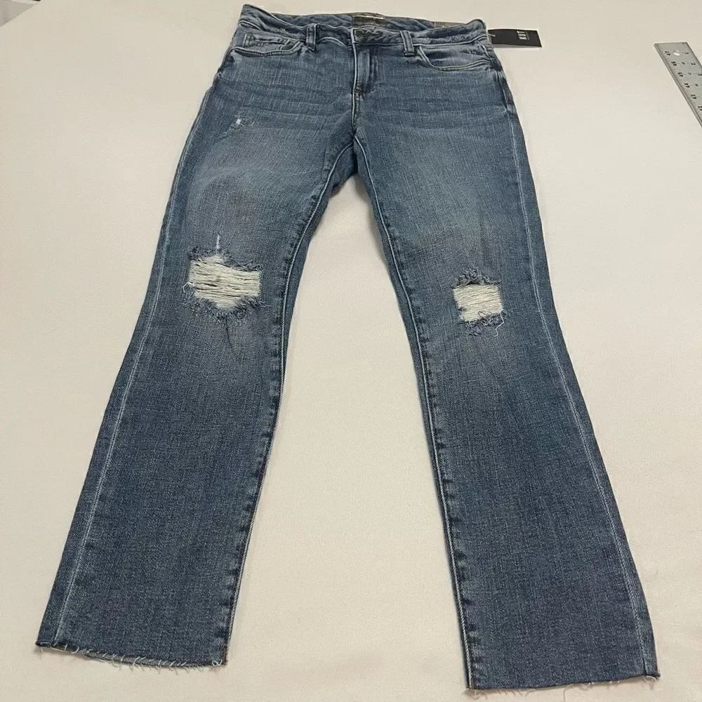 NWT Kut From The Kloth Destroyed Reese Ankle Straight Leg Denim Jeans Size 2 New